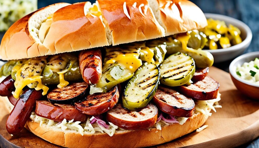 Grilled Kielbasa Sandwich