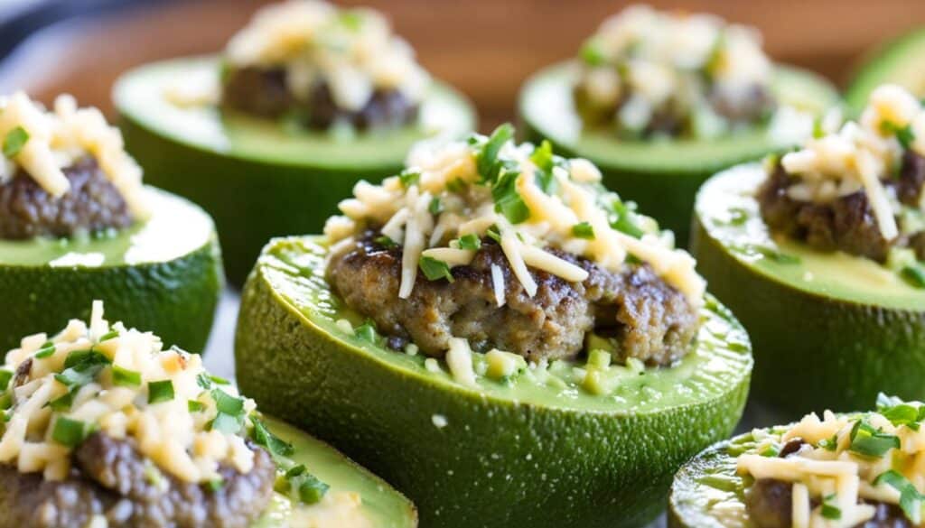 avocado stuffed mushroom caps