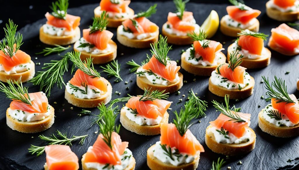 smoked salmon canapes