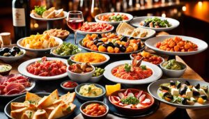 tiny appetizers at a spanish bar