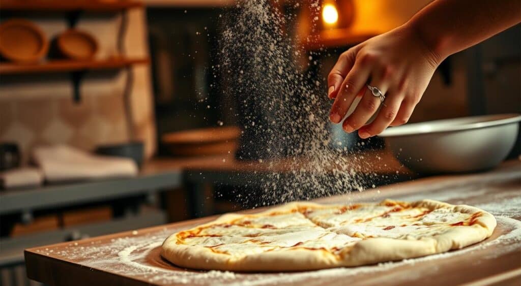 hand-tossed dough